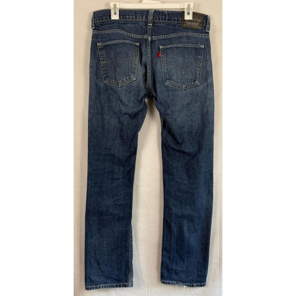 Mens Levis 511 Jeans Size 34x32 Skinny Distressed Black Label Ripped - Picture 2 of 7